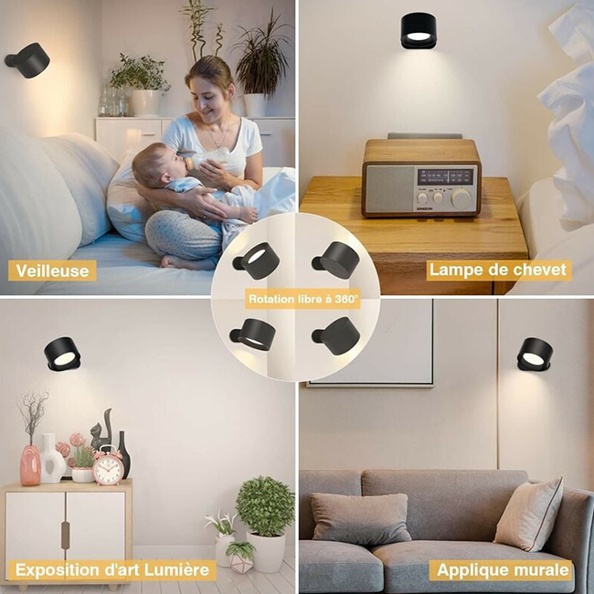 Lampe murale LED sans fil