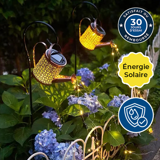 Lampe solaire arrosoir de jardin
