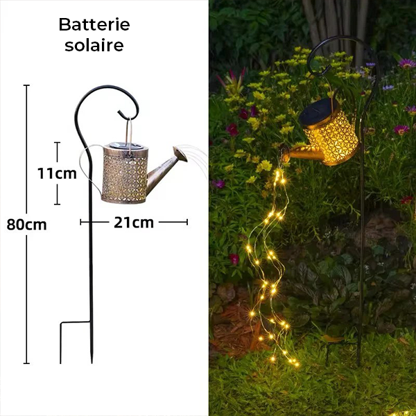 Lampe solaire arrosoir de jardin