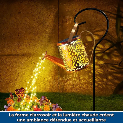 Lampe solaire arrosoir de jardin